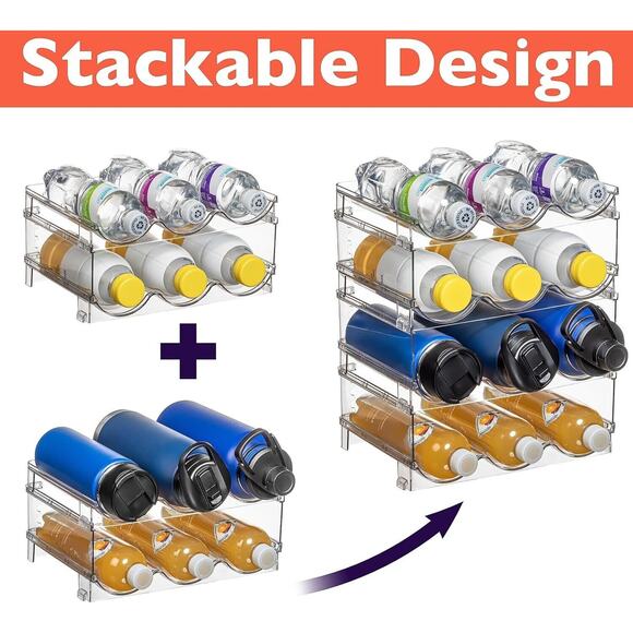 ClearSpace Water Bottle Organizer for Cabinet – Stackable Water Bottle Holder - Picture 3 of 7